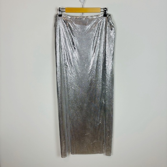 Lovers and Friends Sascha Maxi Skirt in Silver Size XL - Picture 2 of 12